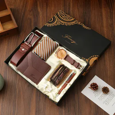 Herrengeschenkset Uhr Geldbörse Gürtel Parfüm Geschäftsgeschenke - 8