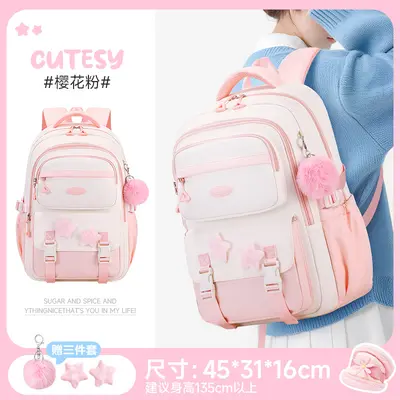 School Backpack Large Capacity Lightweight Trolley Sleeve - 7