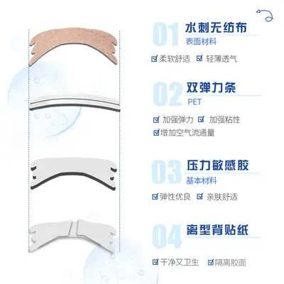 Nasal Strips, 6619 Wing Design, Adult and Child, Skin Color - 4