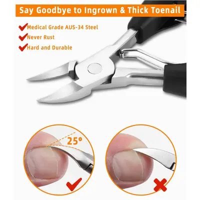 Stainless steel nail clipper set, 8-piece, ingrown toenail pedicure - 2
