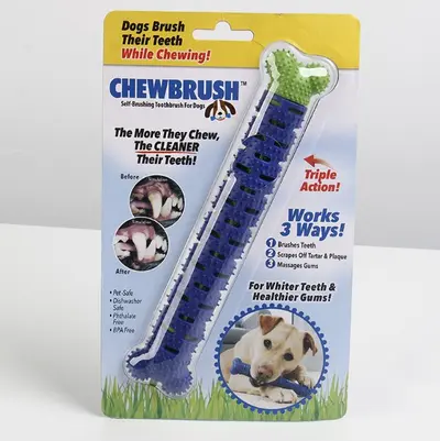 Detachable Bone Dog Chew Toy with Teeth-Cleaning Brush - 2