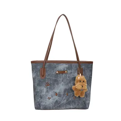Large Capacity Women's Retro Tote Bag with Single Shoulder Strap - 6