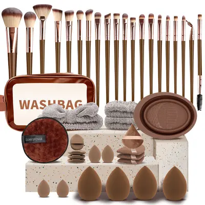 40-Piece Makeup Brush and Beauty Tool Set with Beauty Blender and Face Puff - 12