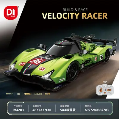 Mingdi 1:18 Радиоуправляемая гоночная машина, сборный конструктор из мелких деталей, спортивный автомобиль, игрушка для мальчиков, подарок, трансграничная новинка