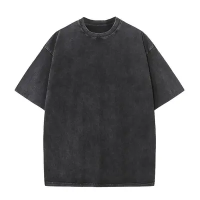 230g Baumwoll-T-Shirt, Used-Look gewaschen, Oversize, Dropped Shoulder