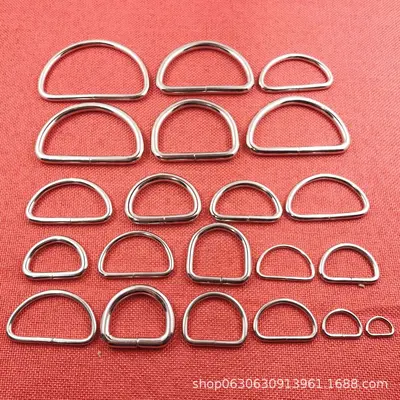 Metal Half-Round Alloy D-Ring D-Buckle for Bags and Outdoor Pet Collars