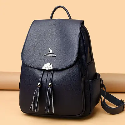 Soft Leather Women's Backpack, Large Capacity, for Daily Use and Travel - 8