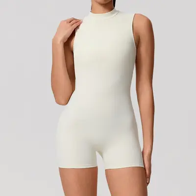 Backless Sleeveless Yoga Jumpsuit with Removable Chest Pads - 4
