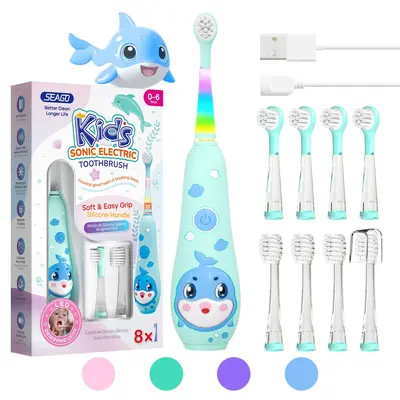 Seago Children's Electric Toothbrush, Soft Bristles - 8