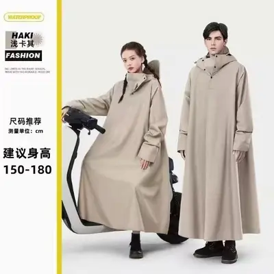 Long Full-Body Raincoat, Thickened Waterproof Unisex Poncho with Sleeves