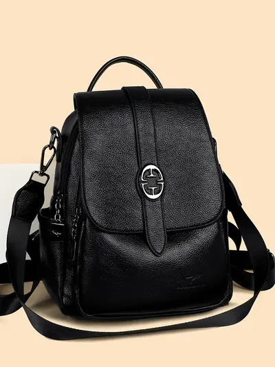Genuine Leather Women's Backpack, Korean Style, Large Capacity Single Shoulder - 3