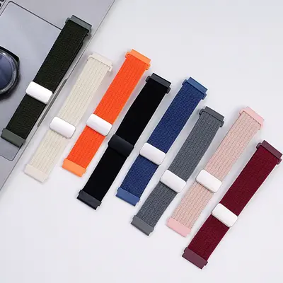 Nylon Woven Watch Strap Compatible with Redmi Watch 6, Xiaomi 9 Pro Magnetic Buckle S11, Apple iWatch