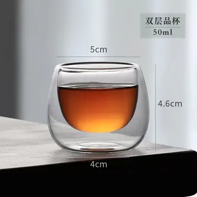 60ml Double-Wall Borosilicate Glass Espresso Cup Mini Insulated Set - 8