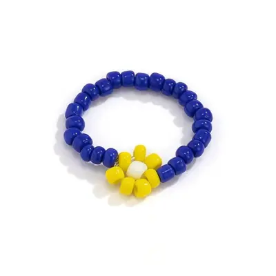 Bohemian Colourful Flower Woven Bead Ring - 12