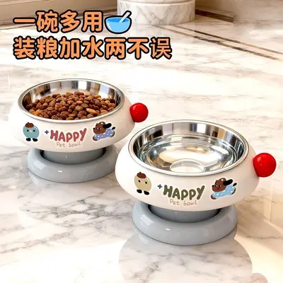 Sınır Ötesi Paslanmaz Çelik Kedi Kasesi Kaymaz Dopamin Renk Kombinasyonu Yüksek Ayaklı Beslenme Cihazı Kedi Kasesi Köpek Yalağı Kedi Kasesi Köpek Yalağı Pet Kasesi