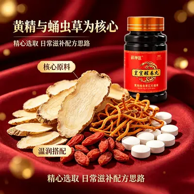 Xue Shenyi Ilkbahar Canlandırıcı Hap, Huangjing ve Cordyceps Takviyesi, Şeker Tablet
