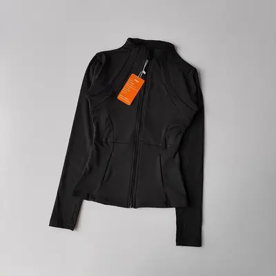 Dik yakalı uzun kollu kadın yoga üstü, hızlı kuruyan ve slim fit - 9