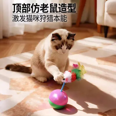 Plüschball-Wipptier-Katzenmaus-Spielzeug - 4