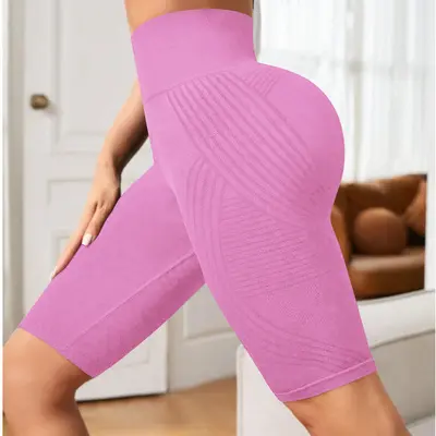 Nahtlose Yoga-Capri-Leggings mit hohem Bund und Push-up