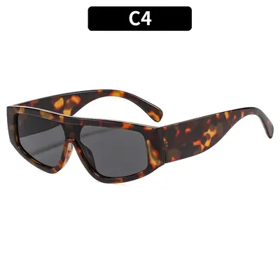 Square Sunglasses, Color-Block Design, Trendy Street Style - 9