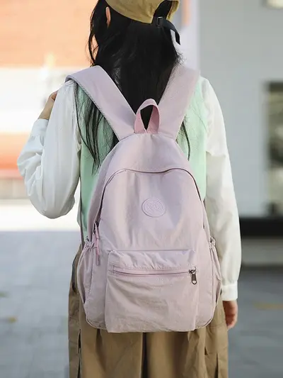 2024 Bergsteiger Reise Neuer koreanischer Stil Schulrucksack Schüler Rucksack Gymnasialschüler Mittelschüler Einfarbiger einfacher Rucksack - 4