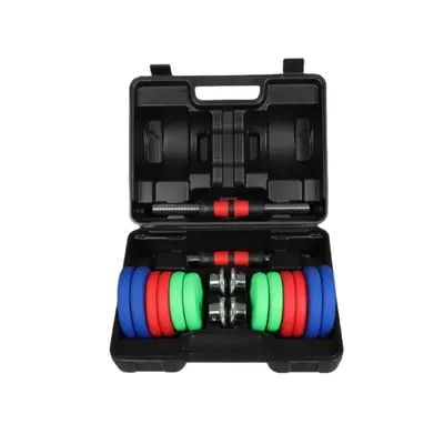 Colorful vinyl-coated dumbbell set, fitness shaping, adjustable