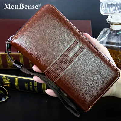 Men's Long Wallet with Large Capacity Zipper Clutch - 3