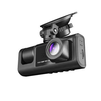 C309-3镜头录像行车记录仪高清1080P车前车内车后同时录像多国语