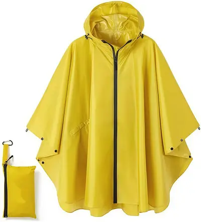 Yağmurluk pelerinli yetişkin unisex polka puantiyeli su geçirmez - 10