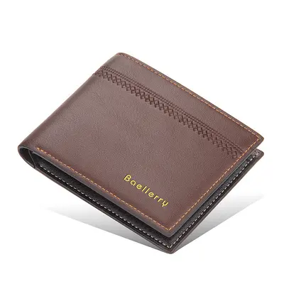 Baellerry Men's Short Wallet, Korean-Style Horizontal, Multi-Card Slim Leather Wallet - 7