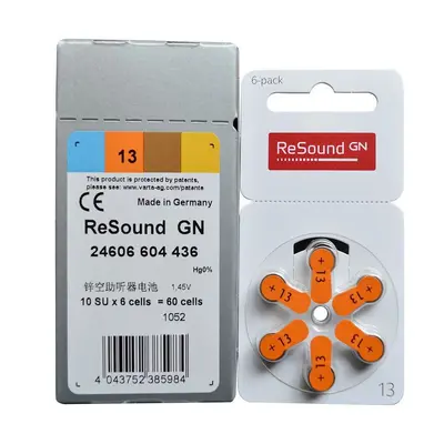 Sonic Original Imported Hearing Aid Batteries A10 A13 Phonak A312 A675 Professional Button Cell Batteries Siemens Batteries