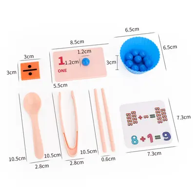 Montessori Number Learning Toy, Bead Clip Puzzle, Number and Color Matching - 6