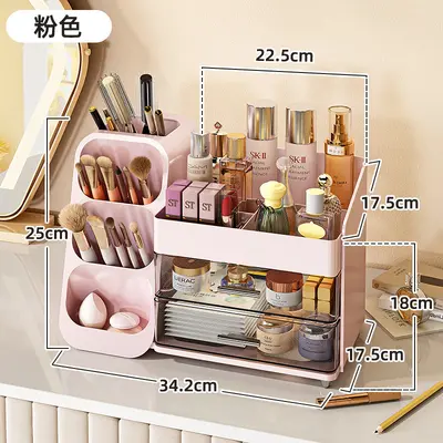 Makeup storage box, desktop, large capacity, cosmetic organizer - 9