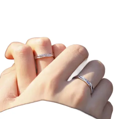 Möbius couple rings with niche design, pair set - 5