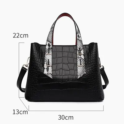 Women's Large Capacity Contrast Color Tote Bag, Custom Made - 13
