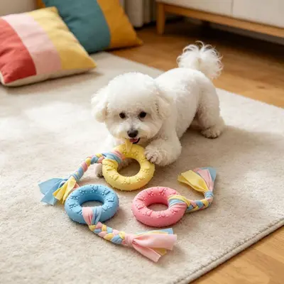 TPR Donut Chew Toy for Dogs, Teething and Dental Cleaning - 2