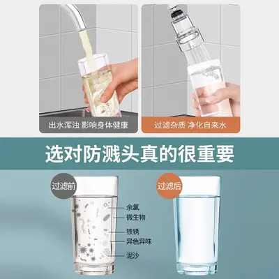 Kitchen Faucet Filter Nozzle with Splash-Proof Extension Adapter and Universal Water Purif - 3