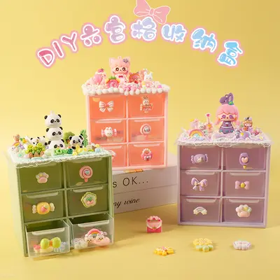 Children's 6-Compartment Jewelry Storage Box with Cream Glue DIY Craft Kit - 5