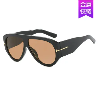 Große Pilot-Sonnenbrille im T-Stil für Damen