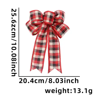 Christmas Small Bow Necklace, DIY Accessory, Linen Material - 13