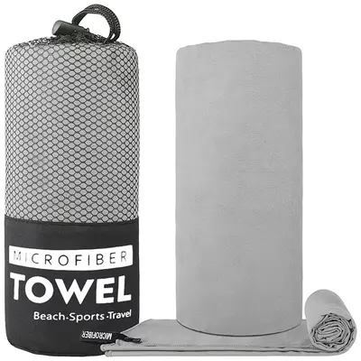 Doppelseitiges Microfaser-Handtuch mit Fleece, schnelltrocknend, superweich, für Sport, Fitness, Yoga, Schwimmen - tragbar, extra saugfähig und schnelltrocknend - 11