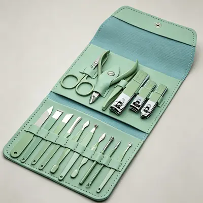 Nail Scissors Set, 16 Pieces, Foldable Bag Case Manicure Tools - 12