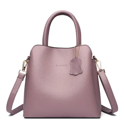 Soft Leather Women's Handbag, Large Capacity Multi-Compartment Shoulder Bag - 10