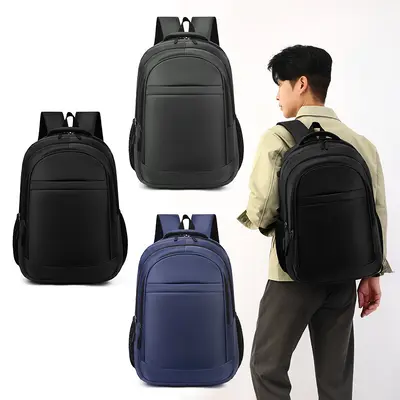 Men's Business Backpack, Plain Color, Laptop Compartment - 3
