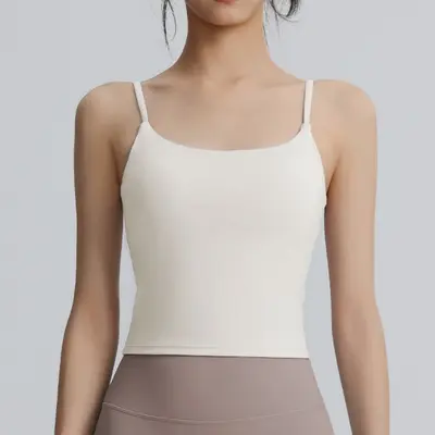 Damen-Yoga-Top mit Brustpolster, Nylon, rückenfrei - 7