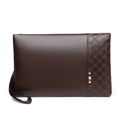 Men's Clutch Bag, Large Capacity, Soft Leather, iPad Compatible - 6