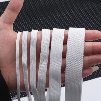 Wide Flat Elastic Band, Black and White, for Baby Clothing - 3