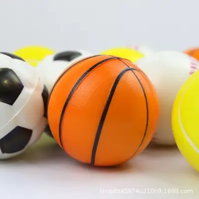 63 mm PU Köpük Dekompresyon Stres Topu, Çocuklar İçin Futbol Basketbol Tenis - 9