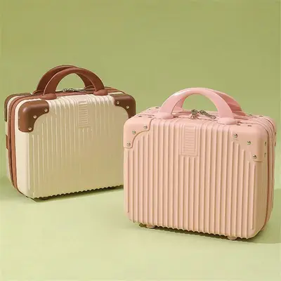 Retro suitcase 14 inch cosmetic bag small suitcase mini souvenir small lightweight password box travel box