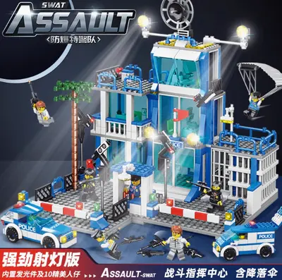 Police Car Building Blocks Set, High Difficulty, Small Pieces DIY - 10